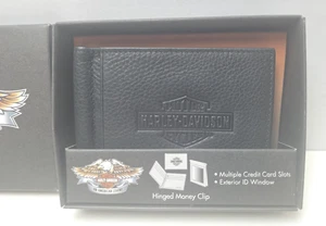 Harley Davidson Portafoglio Uomo Bar & Shield Pelle Cerniera Fermasoldi NUOVO - Foto 1 di 5