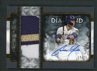 2023 Topps Diamond Icons Baseball Christian Yelich Autograph Jumbo Patch /25 - Image 1 of 2