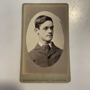 ORIGINAL Cabinet CDV Photograph c1800s Studio Goldrush Wrigglesworth Binns NZ - Picture 1 of 2