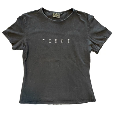 Vintage Fendi Logo Black Tee T-Shirt sz. 44 XS Extra Small - Image 1 of 4
