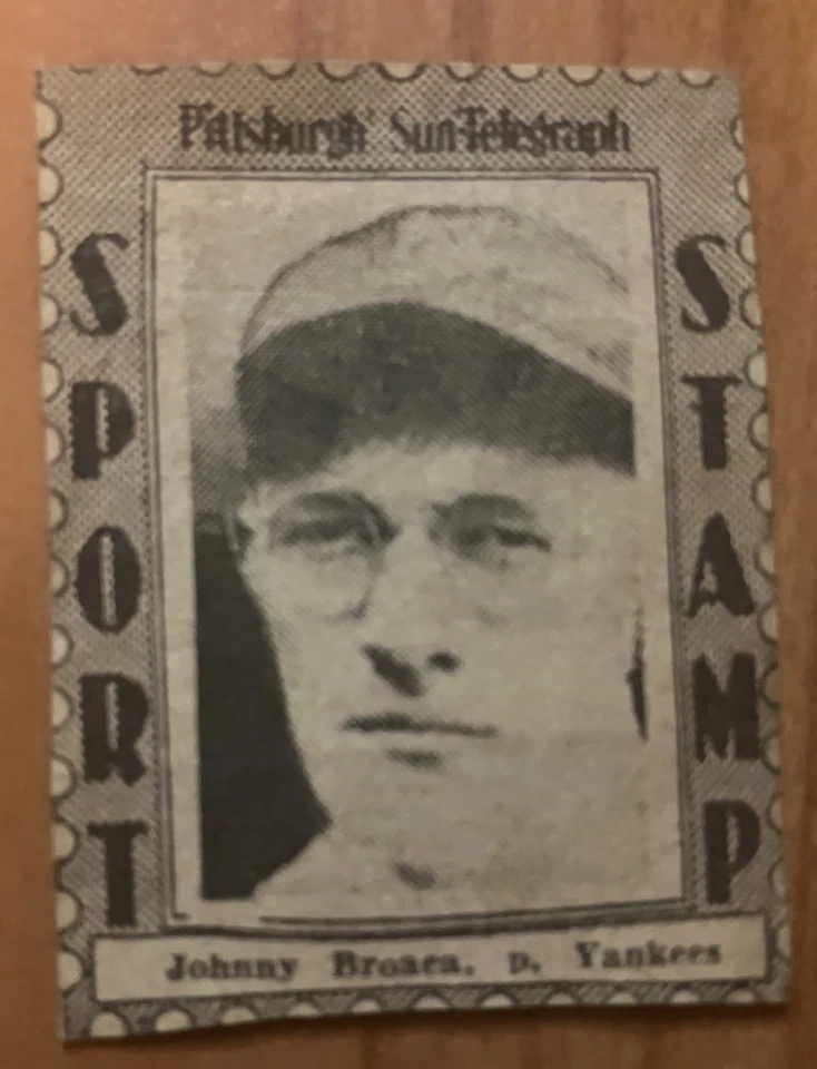 NEW YORK YANKEES: 1936 Pittsburgh Sun-Telegraph Sport Stamp Johnny Broaca - Image 1 of 1