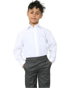 Boys Long Sleeve Polycotton White Shirt – Comfortable & Durable for School - Picture 1 of 4