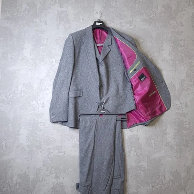 Gibson Grey Fleck 3-Piece Suit Set Men's Jacket 44R Waistcoat 46R (40 X 31) - Image 1 of 4