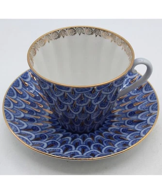 Taza de té y platillo imperial Lomonosov diseño "No me olvides" Foto 1 de 3