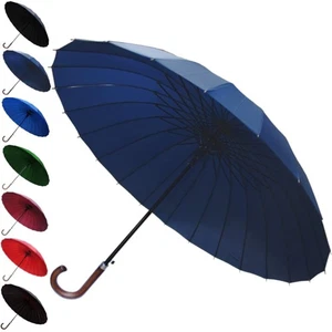 60MPH Strong Umbrella with 24 Ribs - Windproof Umbrella Automatic Large - - Picture 1 of 5