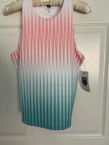 K-SWISS Excel tank top canal color with shelf bra size m NWT - Picture 1 of 7