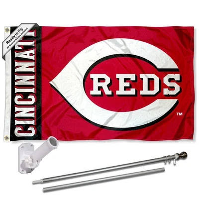 Cincinnati Reds Flag Pole and Bracket Kit - Image 1 of 4