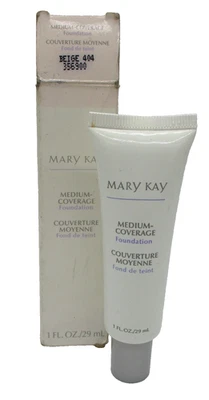 Mary Kay MEDIUM Coverage Foundation DISCONTINUED  GRAY CAP /BEIGE 404 - Image 1 of 2