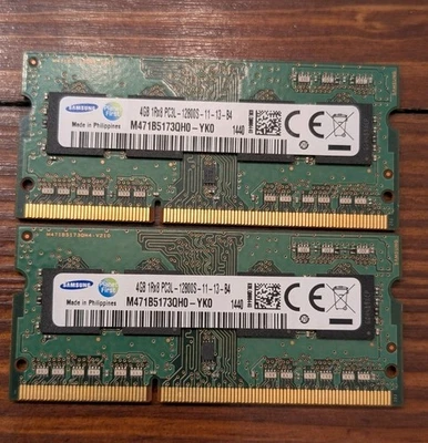 Samsung 4GB X 2 (8GB Total) 1rx8 PCL 12800S 11 13 B4 SODIMM Laptop Ram - Image 1 of 4