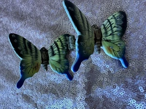 Vintage Ucagco Ceramics Japan Figurines 2 Butterfly Pins 1950s 60s - Picture 1 of 6