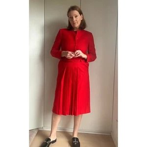 Vintage Pendleton Damen Wolle Anzug Rock Set Rot Größe Small Ladylike Looks - Bild 1 von 11