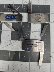 Lot Of 3 Zippo Brand Pocket Knife/Money Clip- CSX, Continental, Almost Heaven WV - Picture 1 of 19