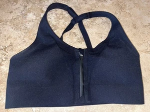 Neu mit Etikett Athleta schwarz Empower II täglich Sport-BH Reißverschluss vorne Small 59 $ - Bild 1 von 2