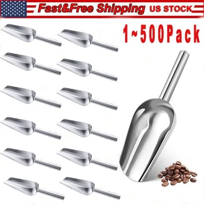 Cuchara de acero inoxidable barra de caramelos de hielo productos secos palomitas de maíz cuchara comercial 12 oz Foto 1 de 4