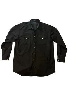 Pendleton Shirt Mens XL Black Virgin Wool High Grade Western Wear Pearl Snap USA - Picture 1 of 9