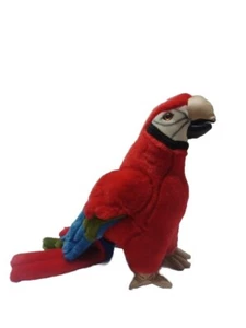 Animal Majesty Macaw Parrot Plush Red Blue Stuffed Toy Faux Leather Feet Beak - Picture 1 of 10