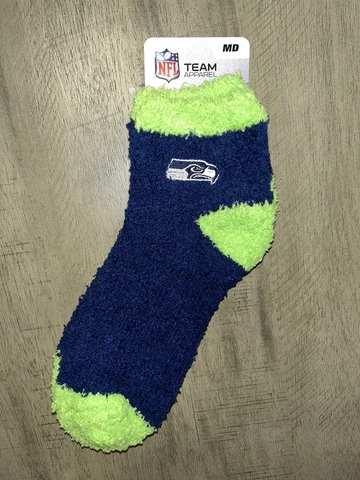 SEATTLE SEAHAWKS NFL FOOTBALL PRIMARY LOGO WOMENS BLUE SOFT ANKLE FUZZY SOCKS Q Cover