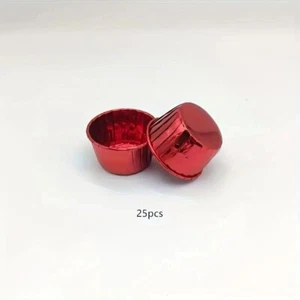 Muffin Baking Cup Foil Red 25 pack - Picture 1 of 2