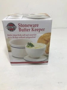 Norpro Stoneware Butter Keeper Without Refrigerator Soft For 30 Days 1/2 Cup - Picture 1 of 7