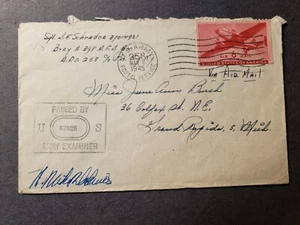APO 258 HUCKELHOVEN, GERMANY 1945 Censored WWII Army Cover 398 AFA Bn Armored - Picture 1 of 2