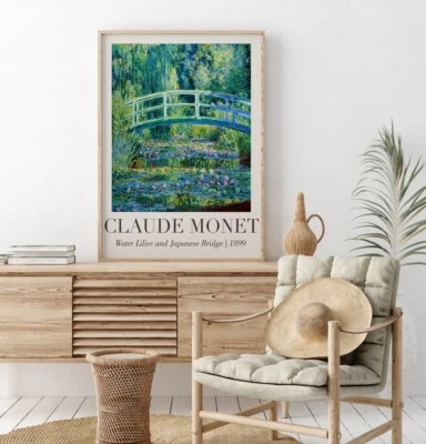 Claude Monet Japanese Bridge Wall Art poster Choose your Size - Image 1 of 2