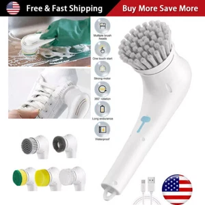 Electric Spin Scrubber Cordless Cleaning Brush Rotating Clean Bathroom Kitchen - Picture 1 of 21
