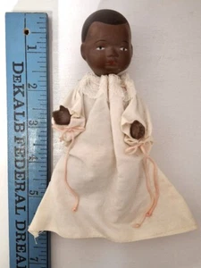 Vintage 5" BSCO Shackman Bisque Strung Doll w/White Nightie Almost Perfect - Picture 1 of 12