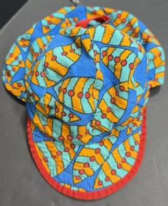 Patagonia Vintage 90s Colorblock Retro Outdoor Sun Cap Made in USA Kids Hat XXS - Picture 1 of 11