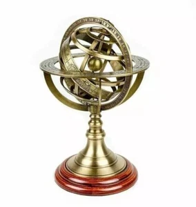 DE COLECCIÓN ANTIGUO LATÓN ASTROLABIO ARMILAR GLOBO DECORACIÓN VINTAGE REGALO NUEVO DISEÑADOR - Imagen 1 de 3