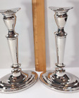 Elegant Taper Candle Silver-tone non tarnishing Gorham Banquet Oval Candlesticks