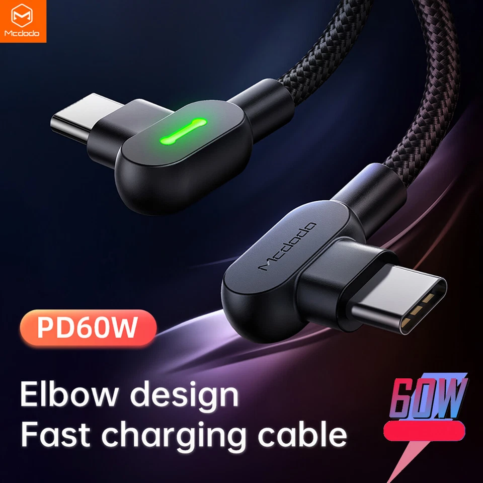 Mcdodo LED 60W PD QC 3.0 4.0 Type C to Type-C USB-C Quick Charging Charger Cable