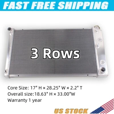 For Oldsmobile Delta 88 3-Row Full Aluminum Radiator 1968-1985 1970 1971 1972 /C Foto 1 de 4