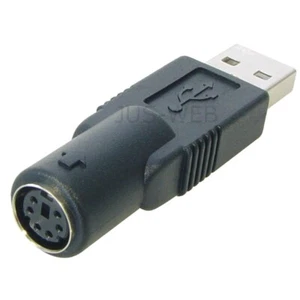 Adapter PS/2 Buchse - USB A Stecker für Maus Tastatur schwarz Kupplung - Bild 1 von 1
