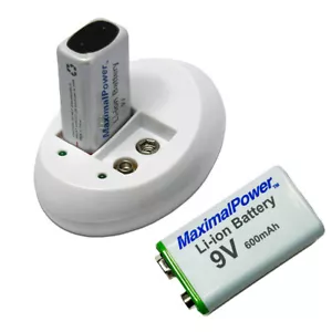 MaximalPower 2-STCK. 9 Volt Akku & Klimaanlage US Stecker Akku Ladegerät Combo Pack - Bild 1 von 7