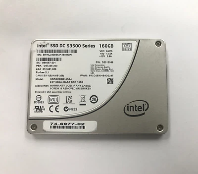 Intel SSDSC2BB160G4 DC S3500 Series 6Gb/s 160gb 2.5" Sata SSD - Image 1 of 2