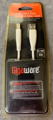 Gigaware 6 ft USB-A To USB-B Male Cable 26 - New, Unopened - Image 1 of 2
