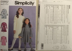 Simplicity- 9862 - Children's and Girls' Knit Dresses - Picture 1 of 1