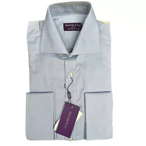 Baubridge & Kay "Blue" NWT Long Sleeve Button Up Cotton Shirt Men's Size 38 - Picture 1 of 11
