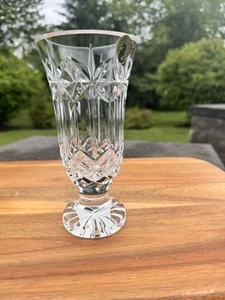 WATERFORD Crystal Clear Glass Starburst Balmoral Flower Vase 7” Tall with Tag - Picture 1 of 10