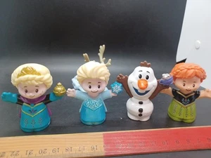 4 Fisher Price Little People Frozen Characters Elsa Anna & Olaf With SVEN toy - Picture 1 of 15