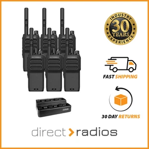 6 x Motorola R2 UHF Analogue Two Way Radio Walkie Talkie with 6 Way Charger - Picture 1 of 13