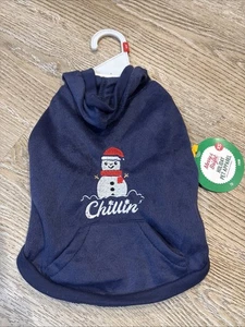 Maglione cane con cappuccio Merry & Bright Holiday Christmas Pet Pupazzo di neve Chillin XS - Foto 1 di 2