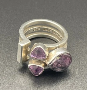 Lilly Barrack Sterlingsilber Dreifachband lila Amethyst Ringgröße 7,5 - Bild 1 von 10