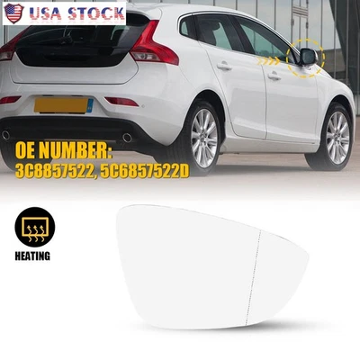 Espejo retrovisor térmico lateral del pasajero para Volkswagen CC 2009-2017/Eos 2009-16 vidrio eléctrico Foto 1 de 4