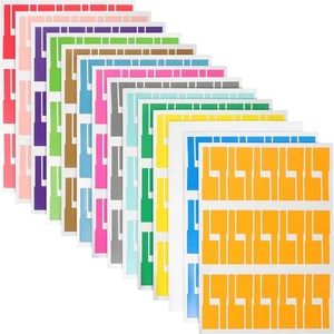 14 Sheets Colored Sticker Paper Self Adhesive Label Cable Tags Cord Labels - Afbeelding 1 van 12