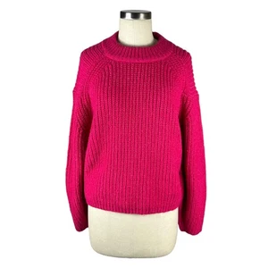 REBECCA MINKOFF Neon Pink Bold Heavy Knit Pullover Sweater Jumper Valerie M NWT - Picture 1 of 9