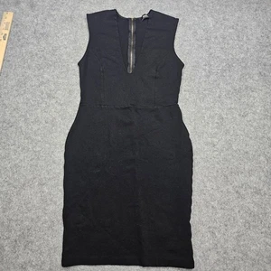 Black Plunge V-Neck Sleeveless Bodycon Mini Dress Lulus Size XL - Picture 1 of 10