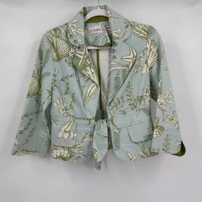 3 Sisters Womens Jacket Size S Botanical Print Cottagecore Coastal Gardencore - Image 1 of 4