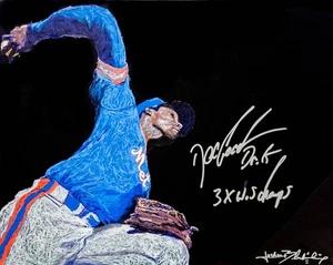 Dwight Doc Gooden Signed Framed ORIGINAL 16x20 Oil Painting Inscription JSA 1/1 - Picture 1 of 5
