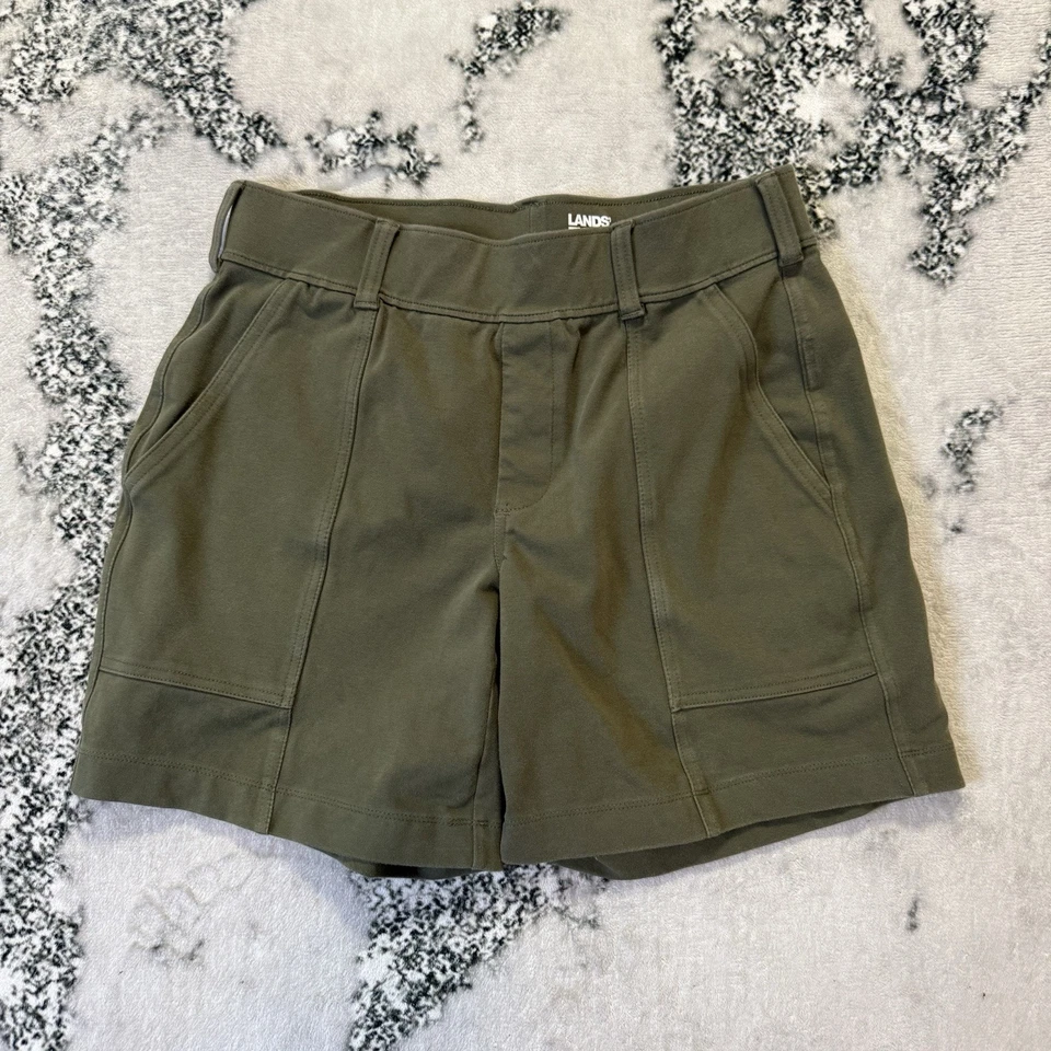 Pantalones Cortos Lands End Para Mujer Talla S Verde Oliva Estrella de Mar Tiro Medio Bolsillos Cortados Foto 1 de 4